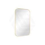 500x800mm Fienza Soft Square Framed Wall Mirror Vertical or Horizontal Brushed Gold