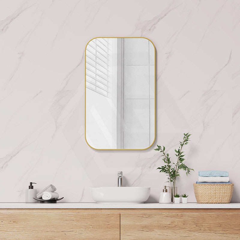 500/600/800/900mm Fienza Tono Soft Square Aluminum Framed Wall Mirror Vertical or Horizontal Matt Black/Brushed Gold