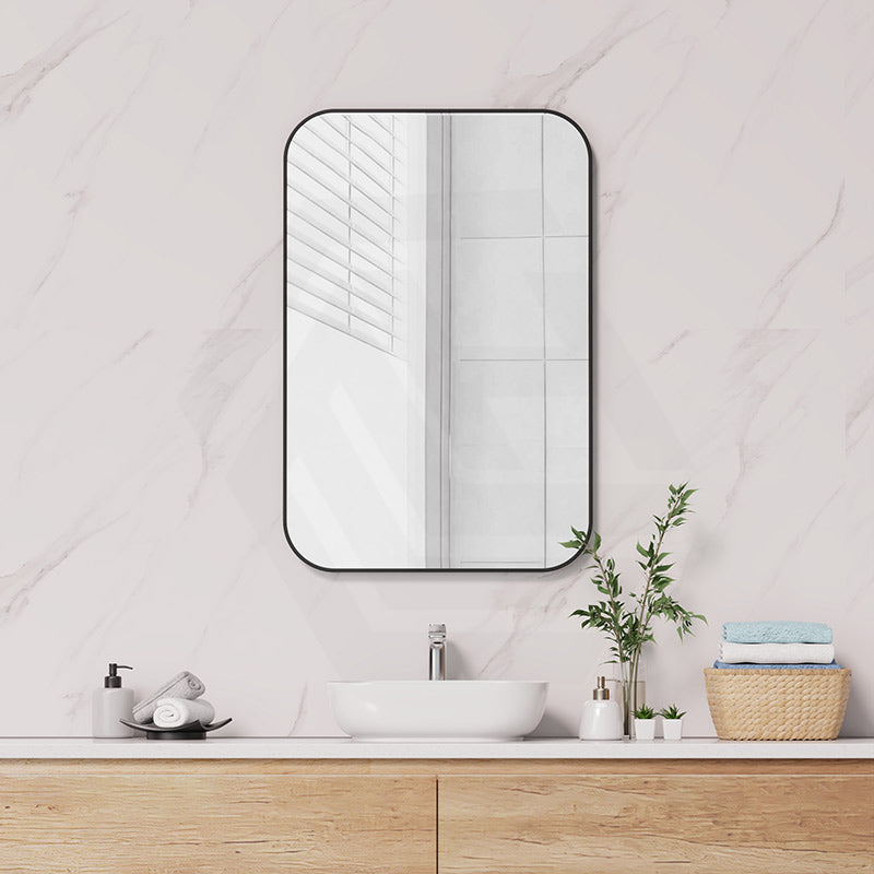 500/600/800/900mm Fienza Tono Soft Square Aluminum Framed Wall Mirror Vertical or Horizontal Matt Black/Brushed Gold
