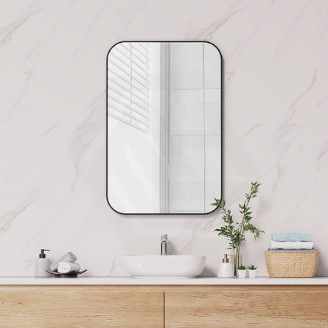 500/600/800/900mm Fienza Tono Soft Square Aluminum Framed Wall Mirror Vertical or Horizontal Matt Black/Brushed Gold