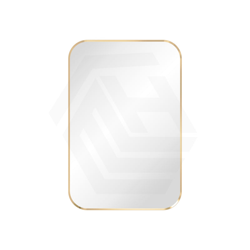 600x900mm Fienza Soft Square Framed Wall Mirror Vertical or Horizontal Brushed Gold
