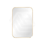 600x900mm Fienza Soft Square Framed Wall Mirror Vertical or Horizontal Brushed Gold