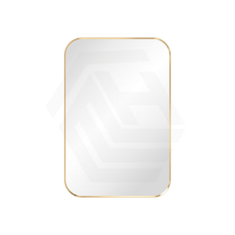 600x900mm Fienza Soft Square Framed Wall Mirror Vertical or Horizontal Brushed Gold