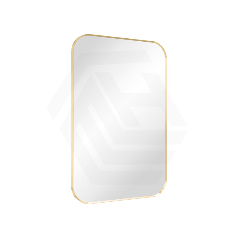 600x900mm Fienza Soft Square Framed Wall Mirror Vertical or Horizontal Brushed Gold
