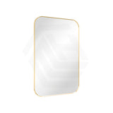 600x900mm Fienza Soft Square Framed Wall Mirror Vertical or Horizontal Brushed Gold