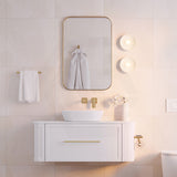 600x900mm Fienza Soft Square Framed Wall Mirror Vertical or Horizontal Brushed Gold