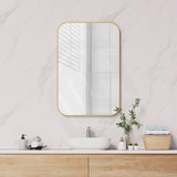 500/600/800/900mm Fienza Tono Soft Square Aluminum Framed Wall Mirror Vertical or Horizontal Matt Black/Brushed Gold