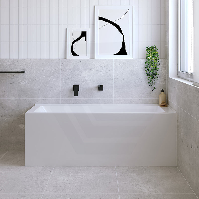 Fienza Sentor Acrylic Left/Right Corner Bathtub 1500/1650mm Overflow Available - Gloss White