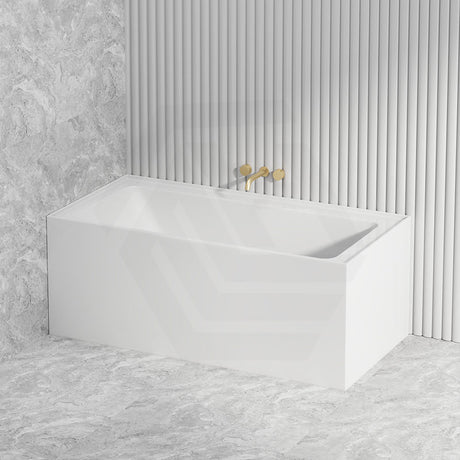 Fienza Sentor 1500/1650mm Acrylic Left/Right Corner Bathtub Gloss White Overflow Available