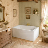 Fienza Sentor Acrylic Left/Right Corner Bathtub 1500/1650mm Overflow Available - Gloss White