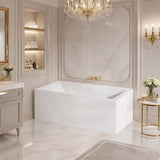 Fienza Sentor Acrylic Left/Right Corner Bathtub 1500/1650mm Overflow Available - Gloss White