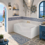 Fienza Sentor Acrylic Left/Right Corner Bathtub 1500/1650mm Overflow Available - Gloss White