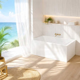 Fienza Sentor Acrylic Left/Right Corner Bathtub 1500/1650mm Overflow Available - Gloss White