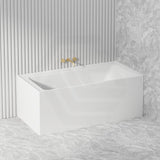 Fienza Sentor Acrylic Left/Right Corner Bathtub 1500/1650mm Overflow Available - Gloss White
