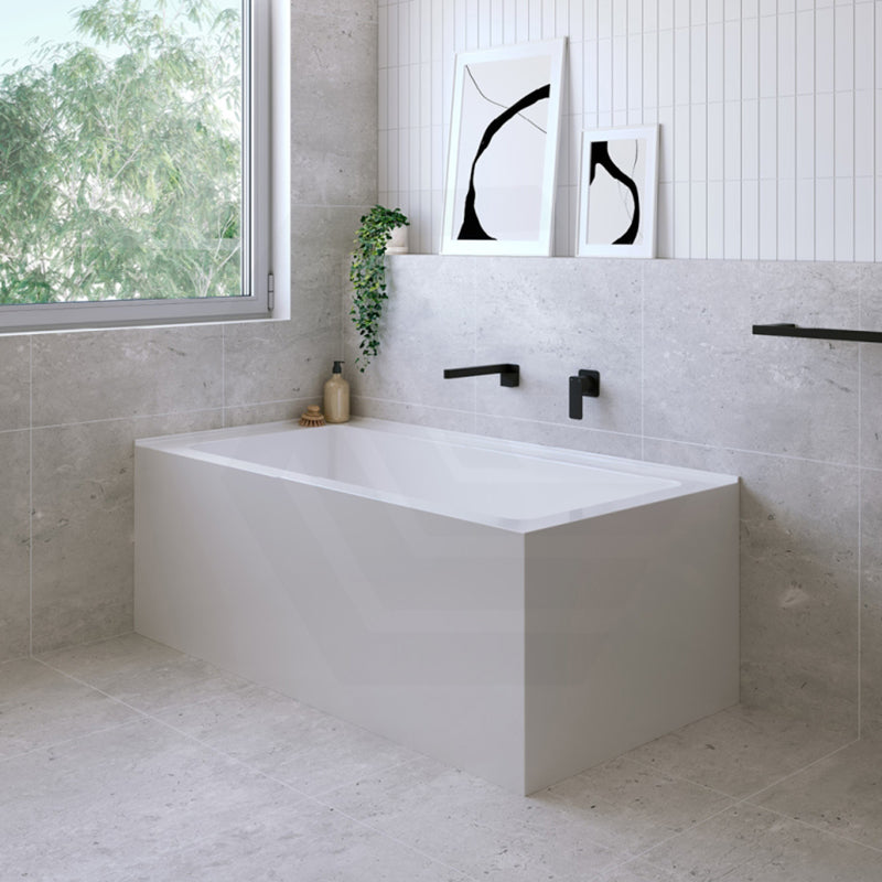 Fienza Sentor Acrylic Left/Right Corner Bathtub 1500/1650mm Overflow Available - Gloss White