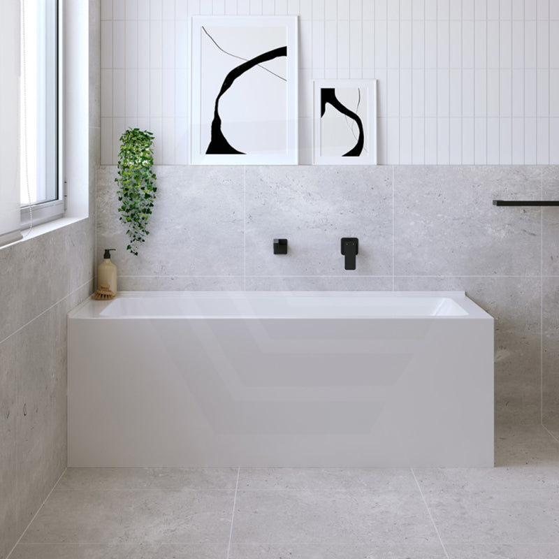 Fienza Sentor Acrylic Left/Right Corner Bathtub 1500/1650mm Overflow Available - Gloss White