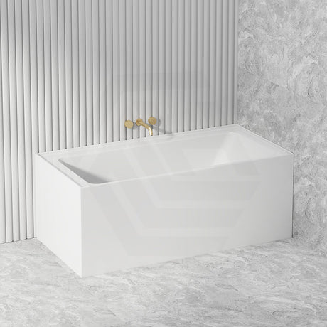 Fienza Sentor 1500/1650mm Acrylic Left/Right Corner Bathtub Gloss White Overflow Available