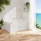 Fienza Sentor Acrylic Left/Right Corner Bathtub 1500/1650mm Overflow Available - Gloss White