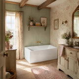 Fienza Sentor Acrylic Left/Right Corner Bathtub 1500/1650mm Overflow Available - Gloss White
