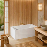 Fienza Sentor Acrylic Left/Right Corner Bathtub 1500/1650mm Overflow Available - Gloss White