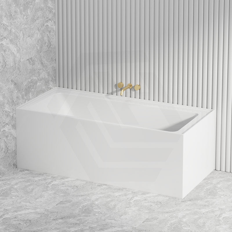 Fienza Sentor Acrylic Left/Right Corner Bathtub 1500/1650mm Overflow Available - Gloss White