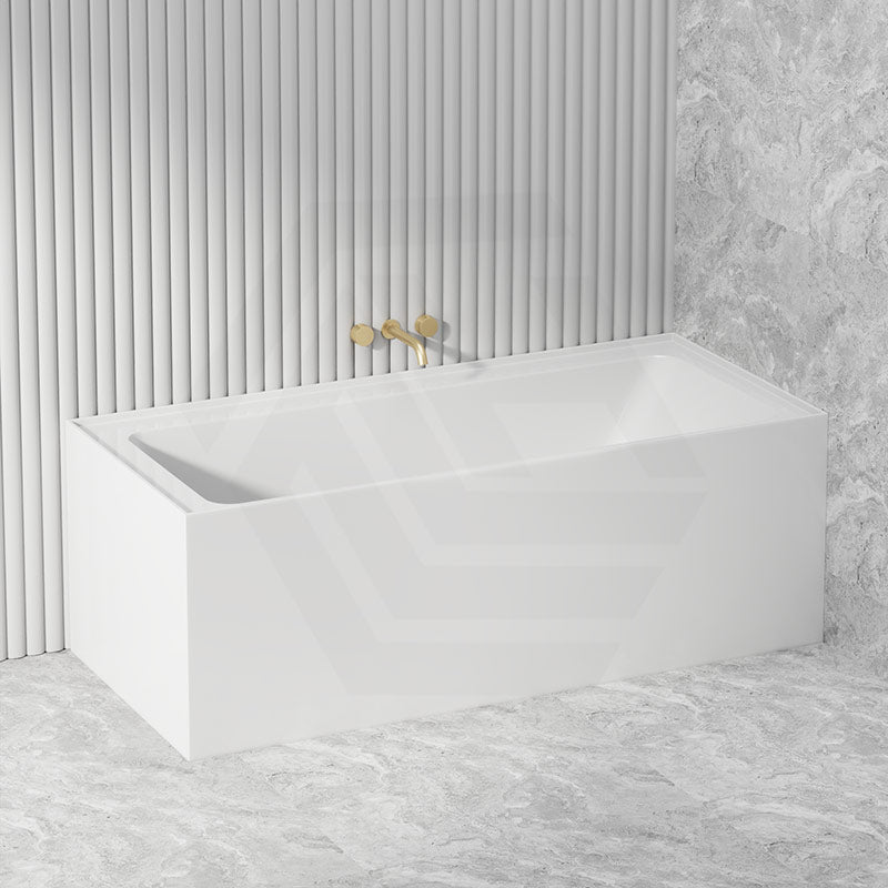 Fienza Sentor Acrylic Left/Right Corner Bathtub 1500/1650mm Overflow Available - Gloss White
