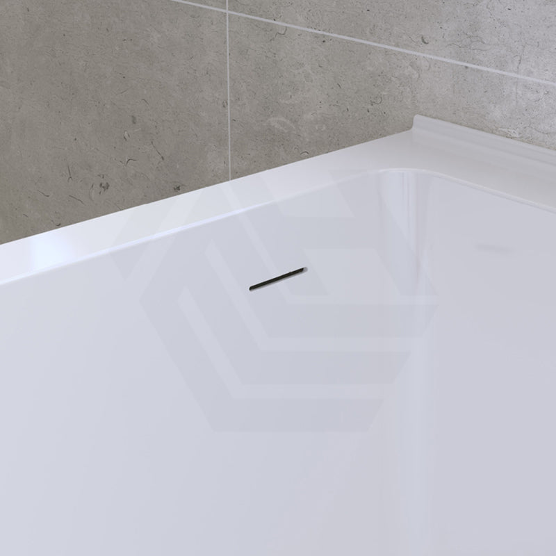 Fienza Sentor Acrylic Left/Right Corner Bathtub 1500/1650mm Overflow Available - Gloss White