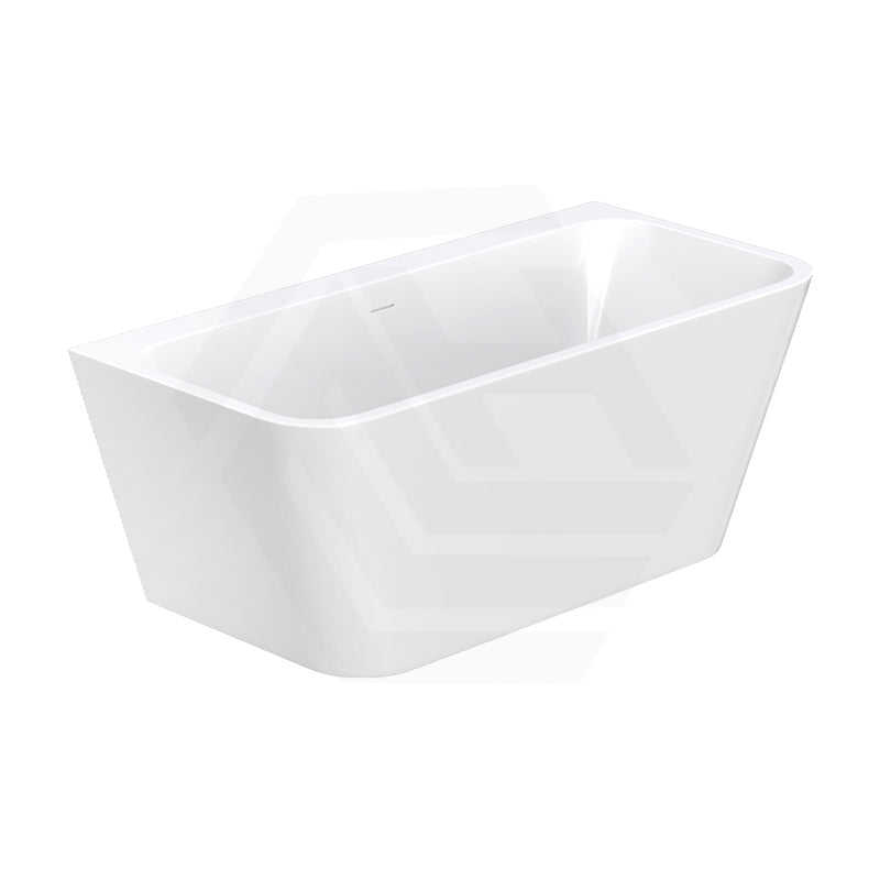 Fienza Delta Acrylic Back To Wall Bathtub with Overflow 1500x720x590mm - Gloss White