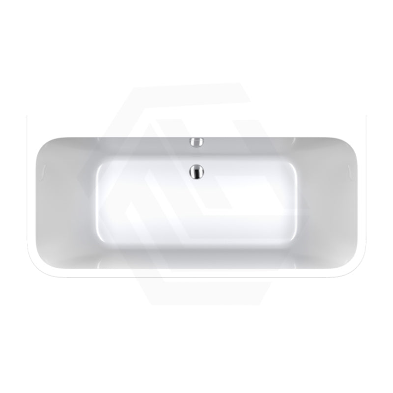 Fienza Delta Acrylic Back To Wall Bathtub with Overflow 1500x720x590mm - Gloss White