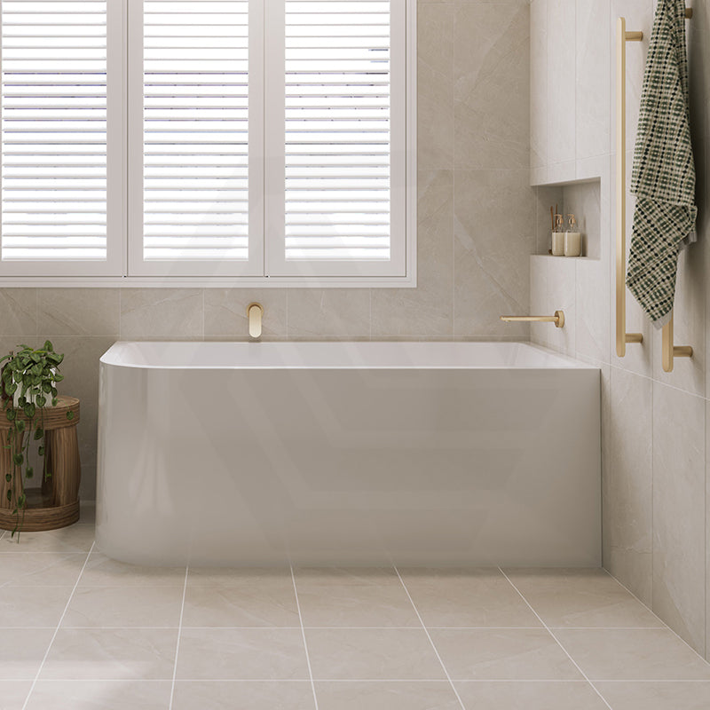 Fienza Hustle Acrylic Multi-Fit Left/Right Corner Bathtub with Overflow 1500/1700mm - Gloss White