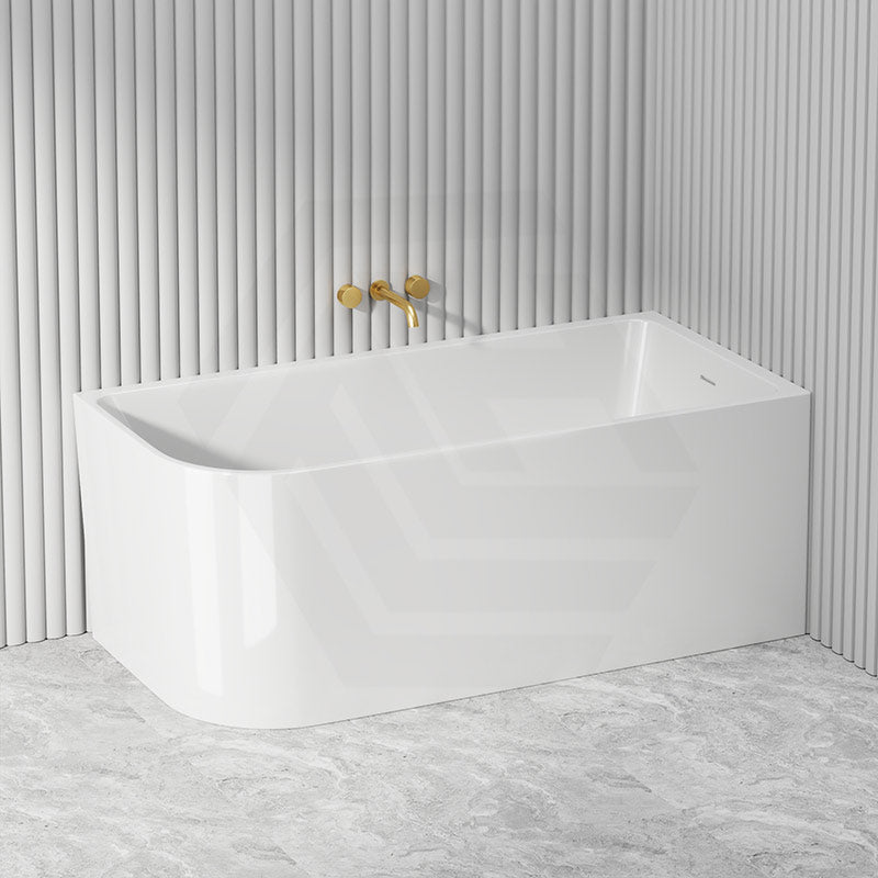 Fienza Hustle Acrylic Multi-Fit Left/Right Corner Bathtub with Overflow 1500/1700mm - Gloss White
