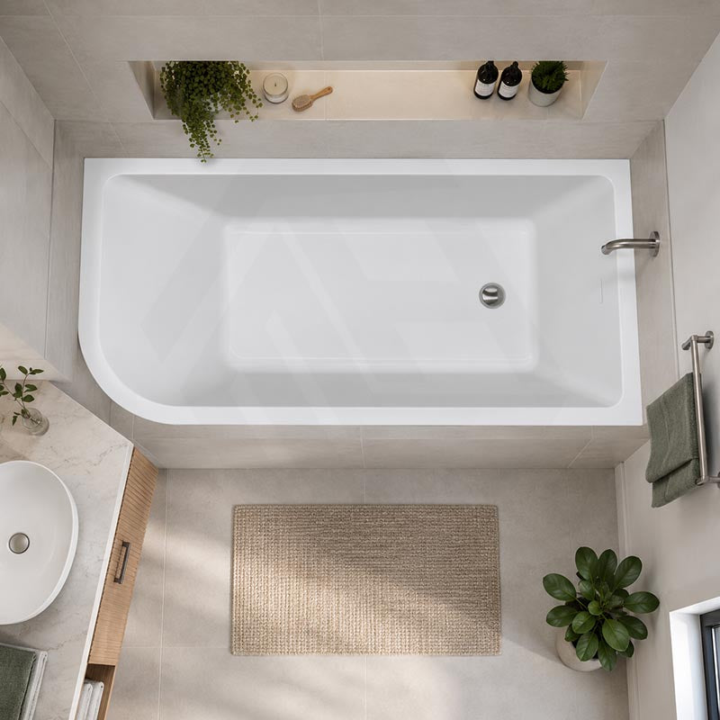 Fienza Hustle Acrylic Multi-Fit Left/Right Corner Bathtub with Overflow 1500/1700mm - Gloss White