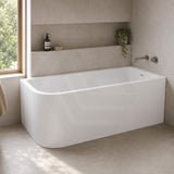 Fienza Hustle Acrylic Multi-Fit Left/Right Corner Bathtub with Overflow 1500/1700mm - Gloss White