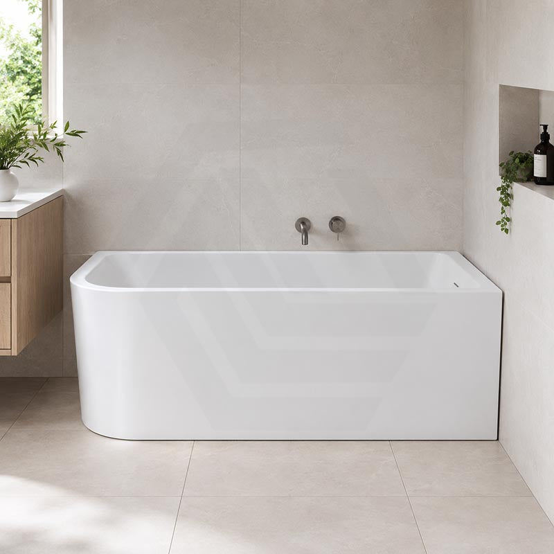 Fienza Hustle Acrylic Multi-Fit Left/Right Corner Bathtub with Overflow 1500/1700mm - Gloss White