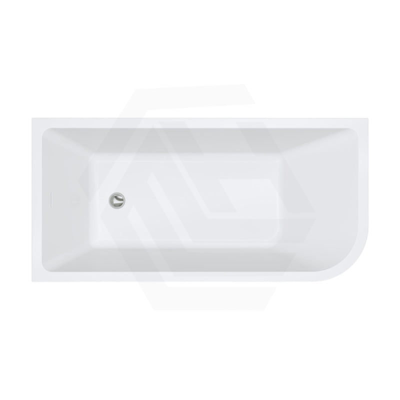 Fienza Hustle Acrylic Multi-Fit Left/Right Corner Bathtub with Overflow 1500/1700mm - Gloss White