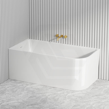 Fienza Hustle 1500/1700mm Acrylic Multi-Fit Left/Right Corner Bathtub with Overflow Gloss White