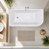 Fienza Hustle Acrylic Multi-Fit Left/Right Corner Bathtub with Overflow 1500/1700mm - Gloss White