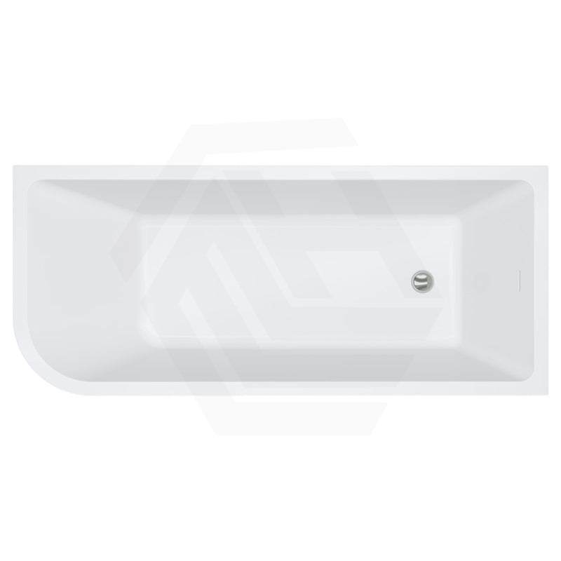 Fienza Hustle Acrylic Multi-Fit Left/Right Corner Bathtub with Overflow 1500/1700mm - Gloss White