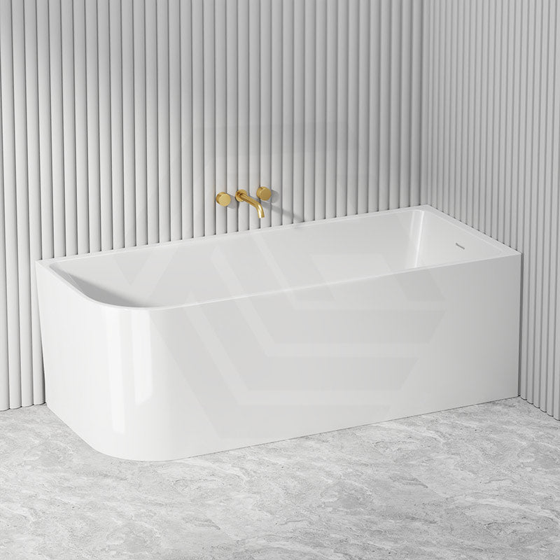 Fienza Hustle Acrylic Multi-Fit Left/Right Corner Bathtub with Overflow 1500/1700mm - Gloss White