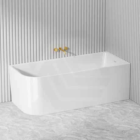 Fienza Hustle 1500/1700mm Acrylic Multi-Fit Left/Right Corner Bathtub with Overflow Gloss White