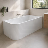 Fienza Hustle Acrylic Multi-Fit Left/Right Corner Bathtub with Overflow 1500/1700mm - Gloss White