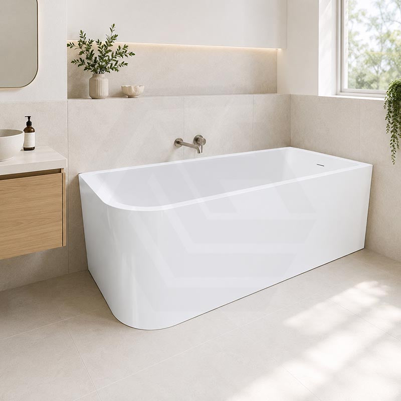 Fienza Hustle Acrylic Multi-Fit Left/Right Corner Bathtub with Overflow 1500/1700mm - Gloss White