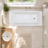 Fienza Hustle Acrylic Multi-Fit Left/Right Corner Bathtub with Overflow 1500/1700mm - Gloss White