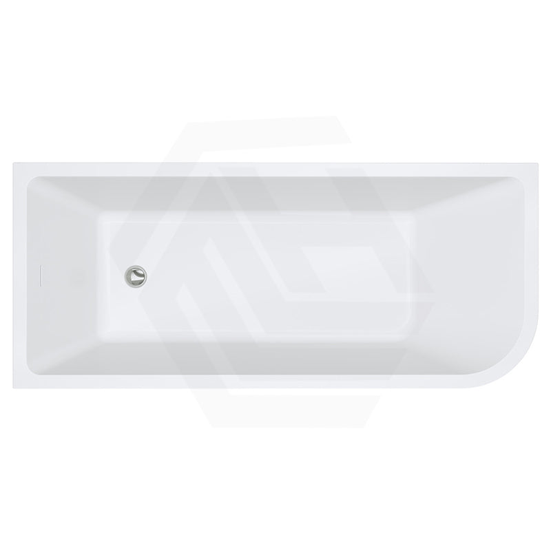 Fienza Hustle Acrylic Multi-Fit Left/Right Corner Bathtub with Overflow 1500/1700mm - Gloss White