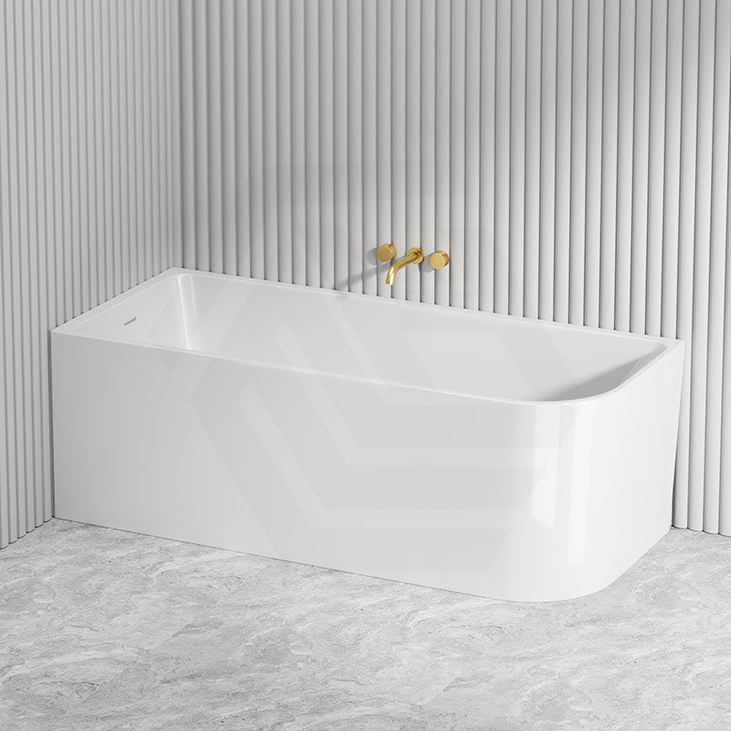 Fienza Hustle Acrylic Multi-Fit Left/Right Corner Bathtub with Overflow 1500/1700mm - Gloss White