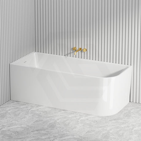 Fienza Hustle 1500/1700mm Acrylic Multi-Fit Left/Right Corner Bathtub with Overflow Gloss White