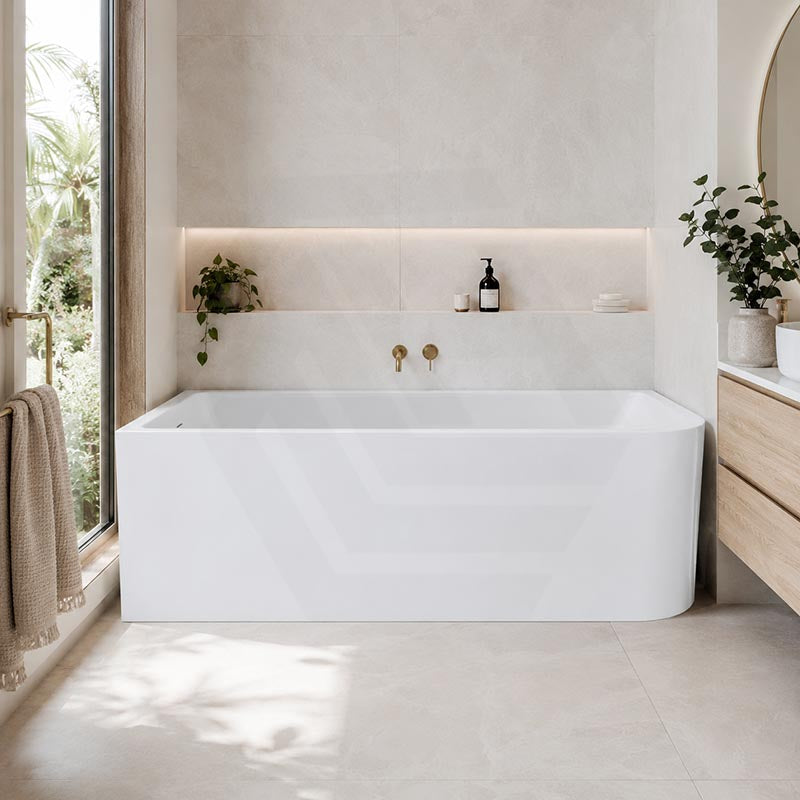 Fienza Hustle Acrylic Multi-Fit Left/Right Corner Bathtub with Overflow 1500/1700mm - Gloss White