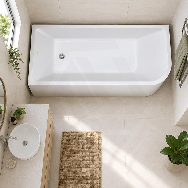 Fienza Hustle Acrylic Multi-Fit Left/Right Corner Bathtub with Overflow 1500/1700mm - Gloss White
