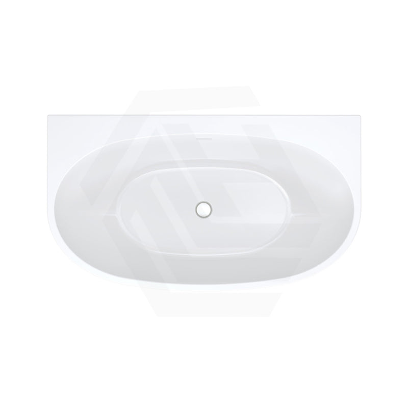 Fienza Keeto Acrylic Back To Wall Bathtub Overflow Available 1300/1500/1700mm - Gloss White