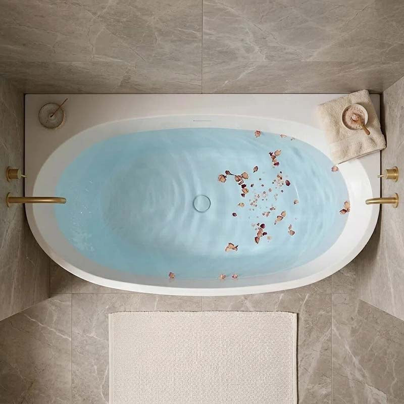 Fienza Keeto Acrylic Back To Wall Bathtub Overflow Available 1300/1500/1700mm - Gloss White